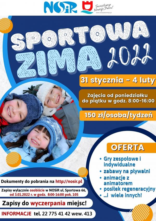 „SPORTOWA ZIMA Z NOSiR-em”  - Komunikat Nowodworskiego Ośrodka Sportu i Rekreacji