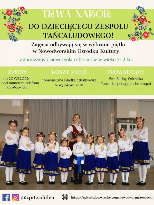 „Zapisy do Dziecięcego Zespołu Tańca Ludowego”