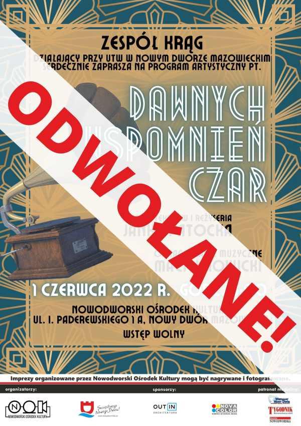 Odwołany koncert Zespołu Krąg.