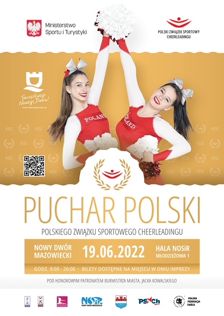 Puchar Polski Polskiego Związku Cheerleadingu. Hala NOSiR, ul. Młodzieżowa 1, 19.06.2022 godz. 9:00-20:00.
