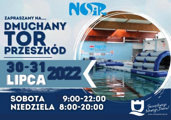 Dmuchany tor przeszkód na basenie sportowym - infografika